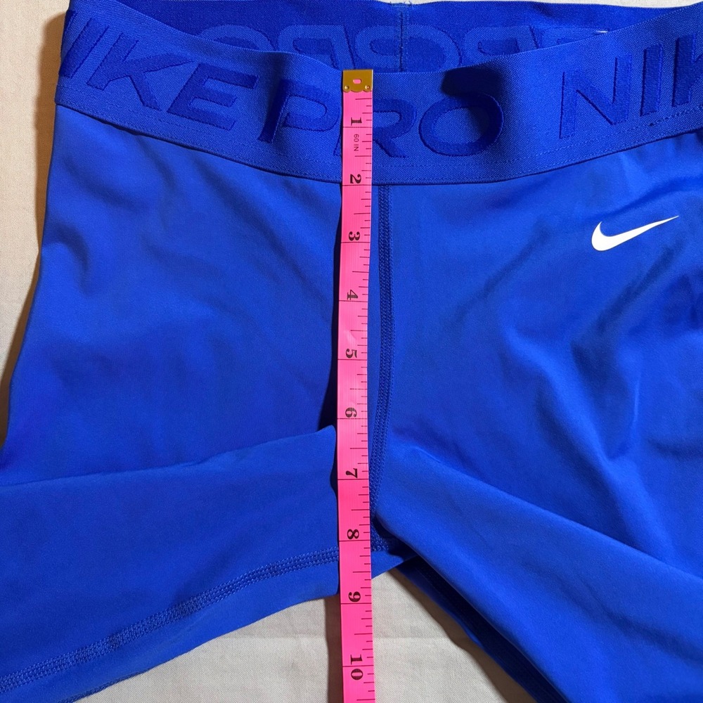 Nike Pro Dri-FIT Womens Royal Blue Mesh Panel Athletic Leggings XS Tights - Picture 7 of 7